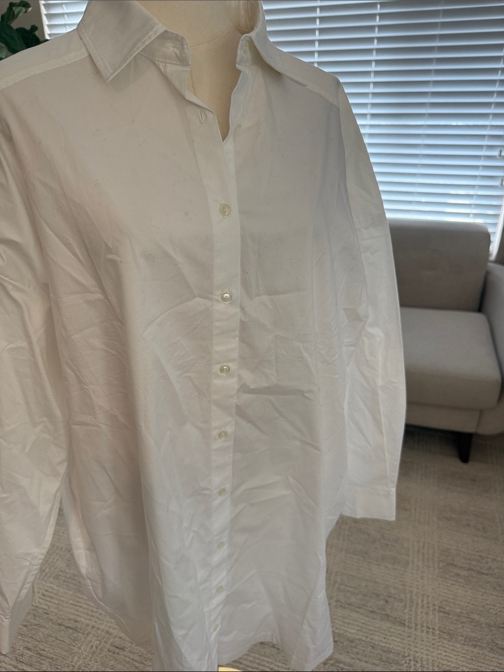 Anine Bing White Women’s Oversized Button-Up Shirt Dress - Picture 3 of 5
